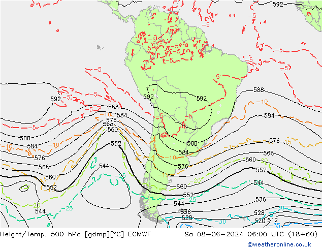 Z500/Rain (+SLP)/Z850 ECMWF Sáb 08.06.2024 06 UTC