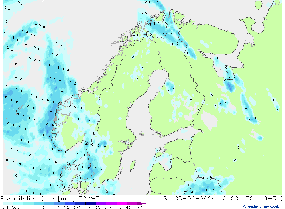 Z500/Rain (+SLP)/Z850 ECMWF sáb 08.06.2024 00 UTC