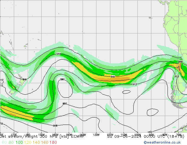 Jet stream ECMWF Dom 09.06.2024 00 UTC