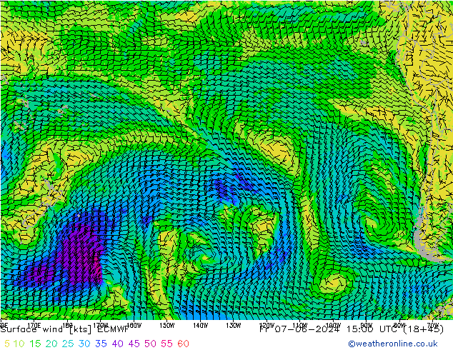 Surface wind ECMWF Fr 07.06.2024 15 UTC