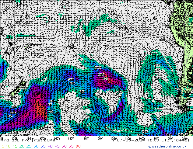 Wind 850 hPa ECMWF Fr 07.06.2024 18 UTC