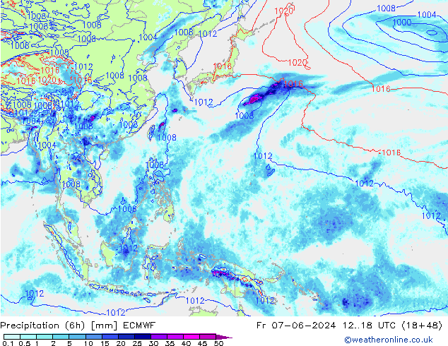 Z500/Yağmur (+YB)/Z850 ECMWF Cu 07.06.2024 18 UTC