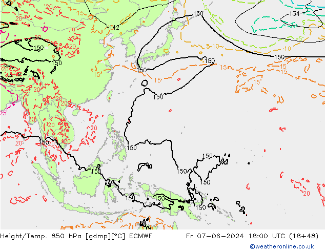 Z500/Yağmur (+YB)/Z850 ECMWF Cu 07.06.2024 18 UTC