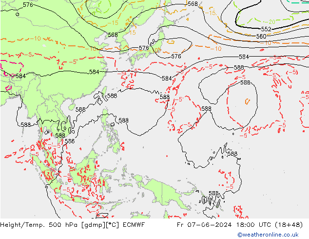 Z500/Yağmur (+YB)/Z850 ECMWF Cu 07.06.2024 18 UTC