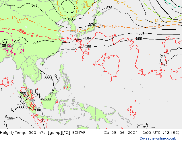 Z500/Regen(+SLP)/Z850 ECMWF za 08.06.2024 12 UTC