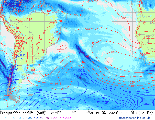 Toplam Yağış ECMWF Cts 08.06.2024 12 UTC