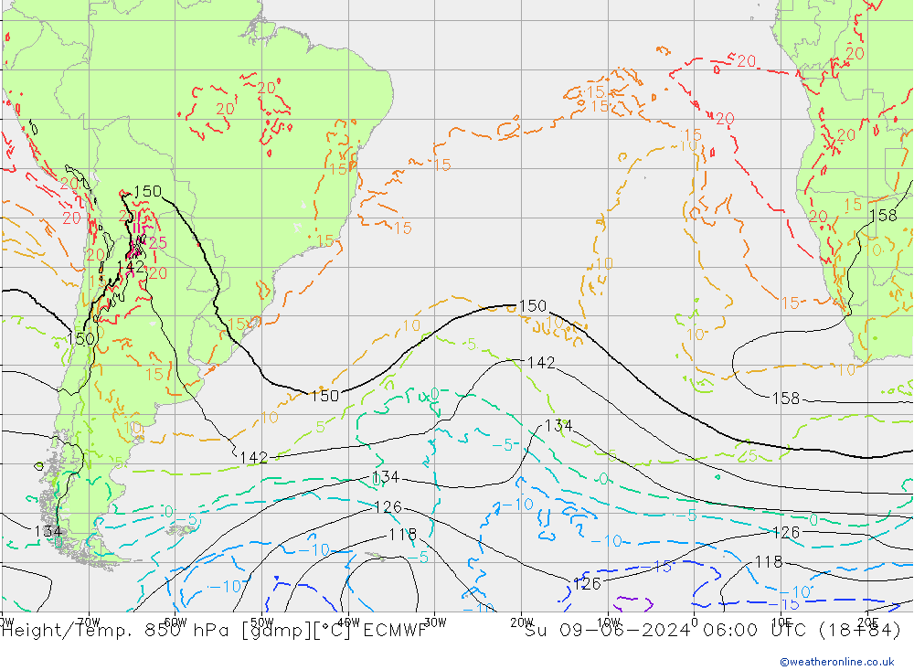 Z500/Rain (+SLP)/Z850 ECMWF Dom 09.06.2024 06 UTC