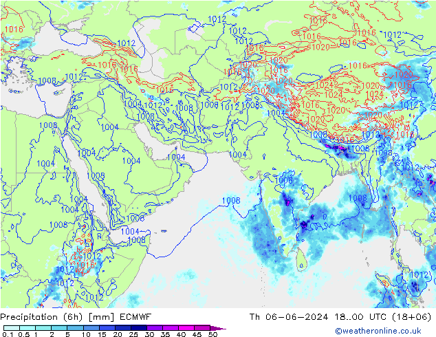 Z500/Rain (+SLP)/Z850 ECMWF 星期四 06.06.2024 00 UTC