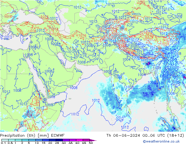 Z500/Rain (+SLP)/Z850 ECMWF Th 06.06.2024 06 UTC