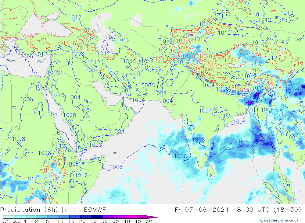 Z500/Rain (+SLP)/Z850 ECMWF Sex 07.06.2024 00 UTC