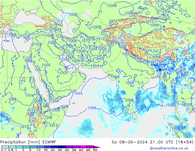 Precipitation ECMWF Sa 08.06.2024 00 UTC
