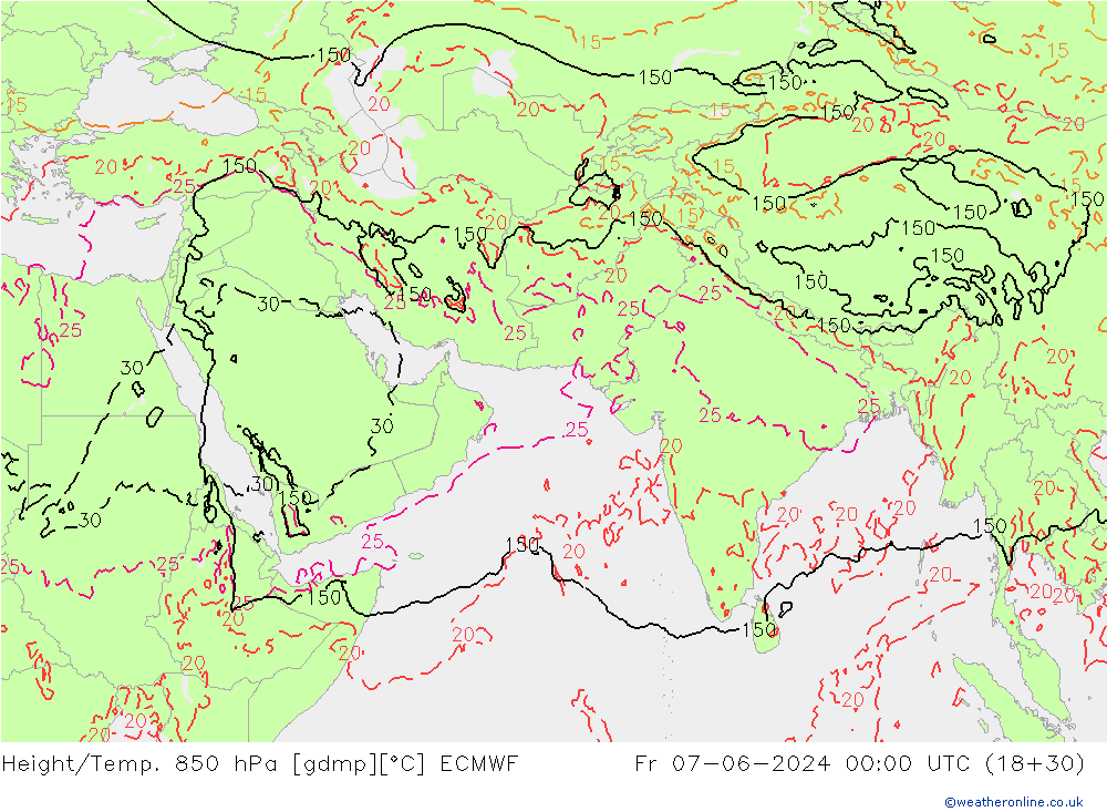 Z500/Rain (+SLP)/Z850 ECMWF Sex 07.06.2024 00 UTC