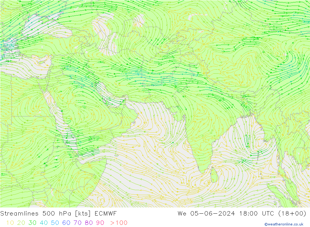 风 500 hPa ECMWF 星期三 05.06.2024 18 UTC