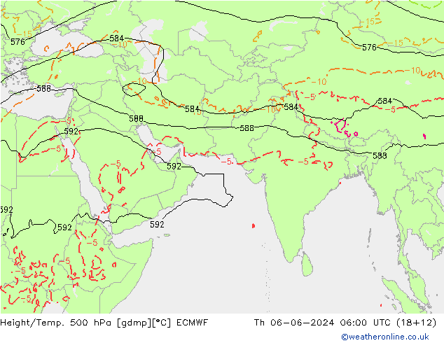 Z500/Rain (+SLP)/Z850 ECMWF Th 06.06.2024 06 UTC