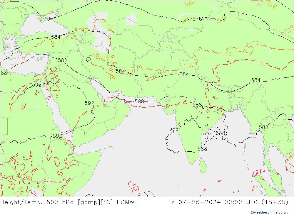 Z500/Rain (+SLP)/Z850 ECMWF Sex 07.06.2024 00 UTC