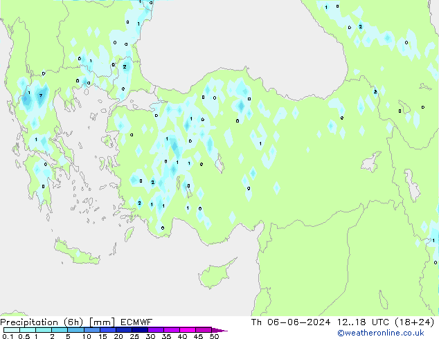 Z500/Rain (+SLP)/Z850 ECMWF czw. 06.06.2024 18 UTC