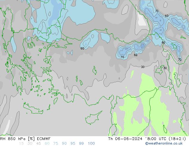 RV 850 hPa ECMWF do 06.06.2024 18 UTC