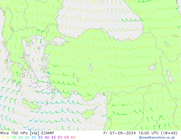 Wind 700 hPa ECMWF vr 07.06.2024 15 UTC