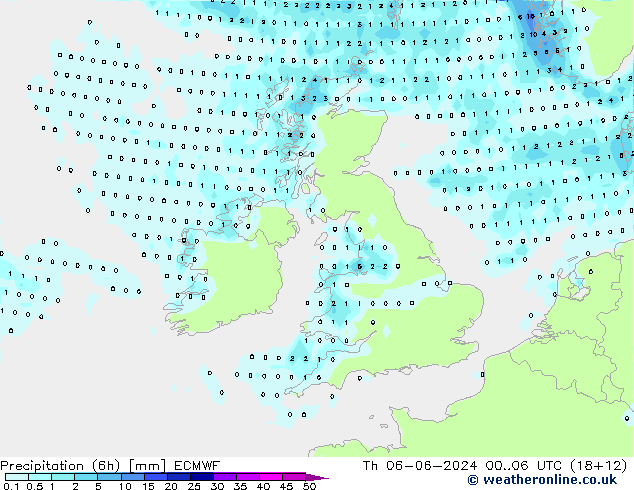 Z500/Yağmur (+YB)/Z850 ECMWF Per 06.06.2024 06 UTC