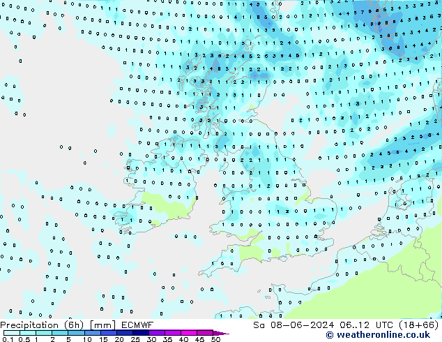 Z500/Rain (+SLP)/Z850 ECMWF sam 08.06.2024 12 UTC