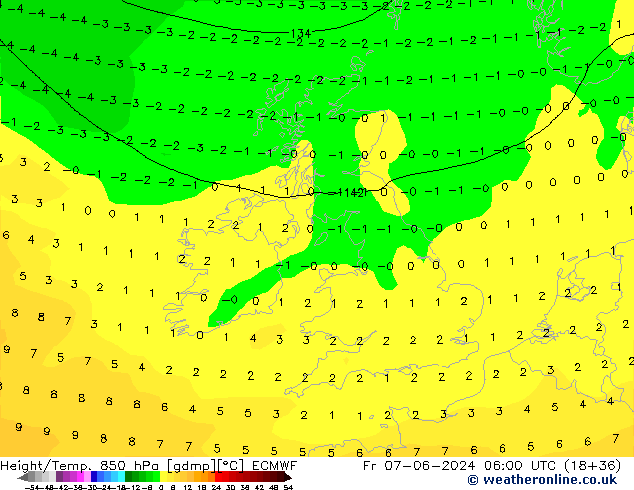 Z500/Rain (+SLP)/Z850 ECMWF Fr 07.06.2024 06 UTC