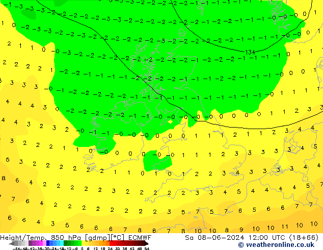 Z500/Rain (+SLP)/Z850 ECMWF sam 08.06.2024 12 UTC