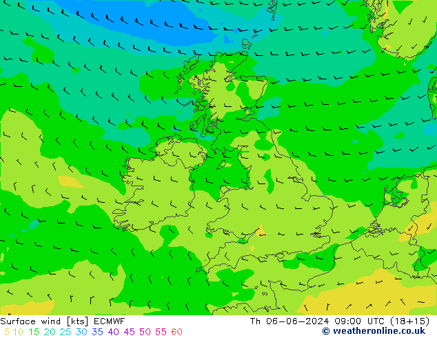 Surface wind ECMWF Th 06.06.2024 09 UTC