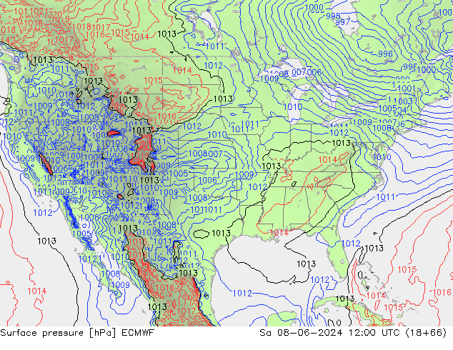 Luchtdruk (Grond) ECMWF za 08.06.2024 12 UTC