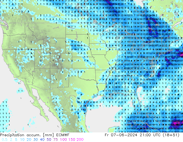 Toplam Yağış ECMWF Cu 07.06.2024 21 UTC