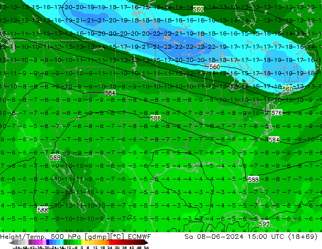 Yükseklik/Sıc. 500 hPa ECMWF Cts 08.06.2024 15 UTC