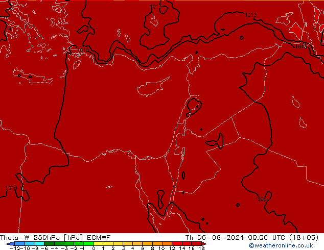 Theta-W 850hPa ECMWF do 06.06.2024 00 UTC