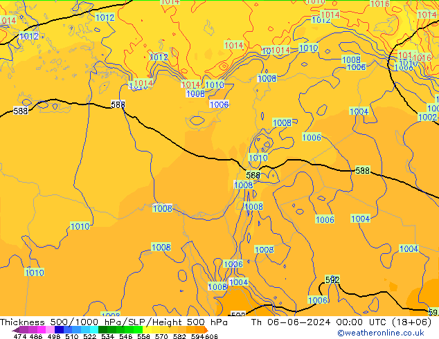 Thck 500-1000hPa ECMWF  06.06.2024 00 UTC