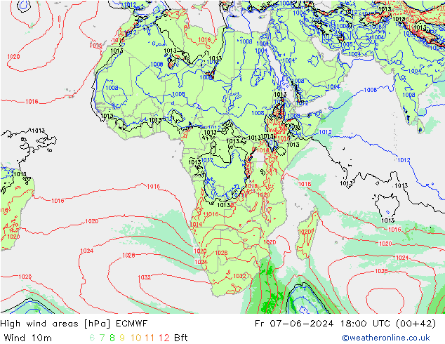 Windvelden ECMWF vr 07.06.2024 18 UTC