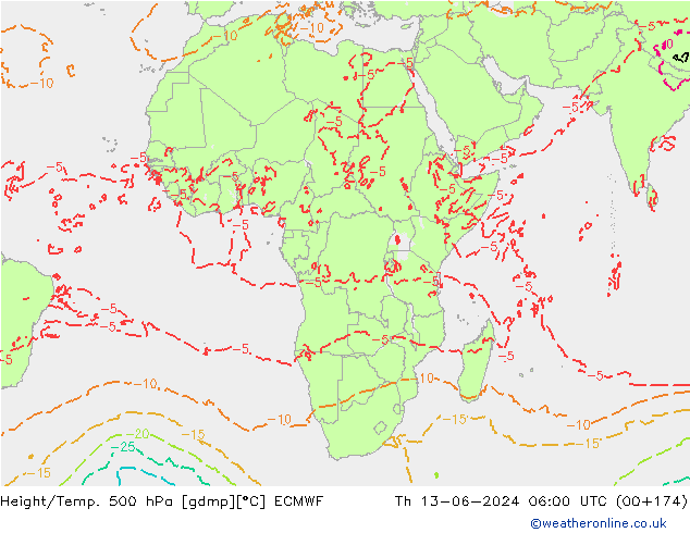 Z500/Rain (+SLP)/Z850 ECMWF ��� 13.06.2024 06 UTC