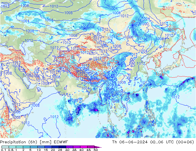 Yağış (6h) ECMWF Per 06.06.2024 06 UTC