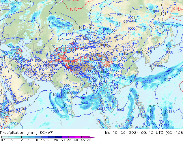 Neerslag ECMWF ma 10.06.2024 12 UTC