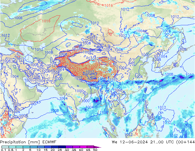 precipitação ECMWF Qua 12.06.2024 00 UTC