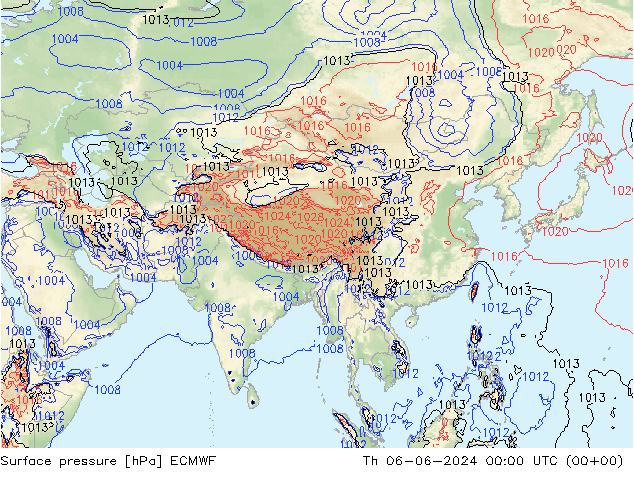 Yer basıncı ECMWF Per 06.06.2024 00 UTC