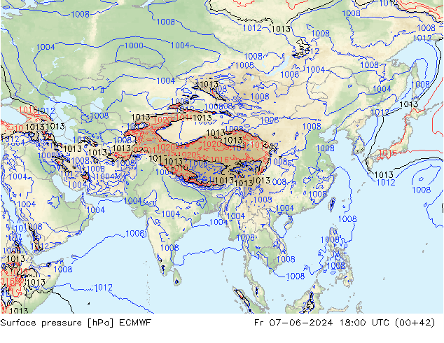 Yer basıncı ECMWF Cu 07.06.2024 18 UTC