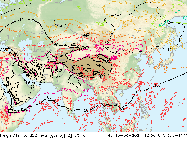 Z500/Regen(+SLP)/Z850 ECMWF ma 10.06.2024 18 UTC