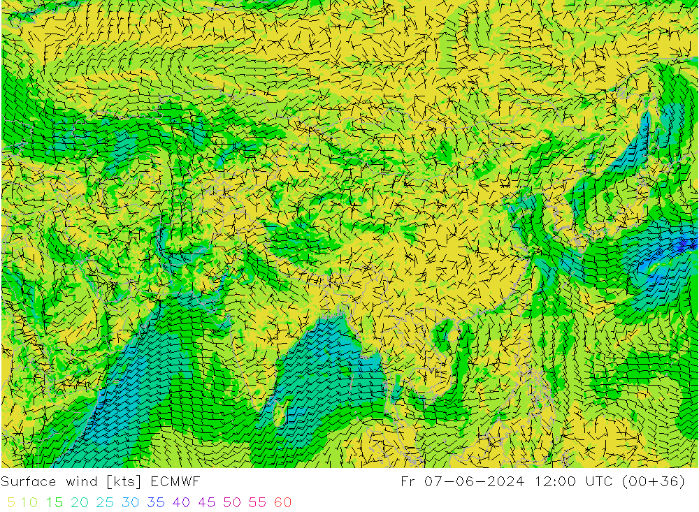 Wind 10 m ECMWF vr 07.06.2024 12 UTC