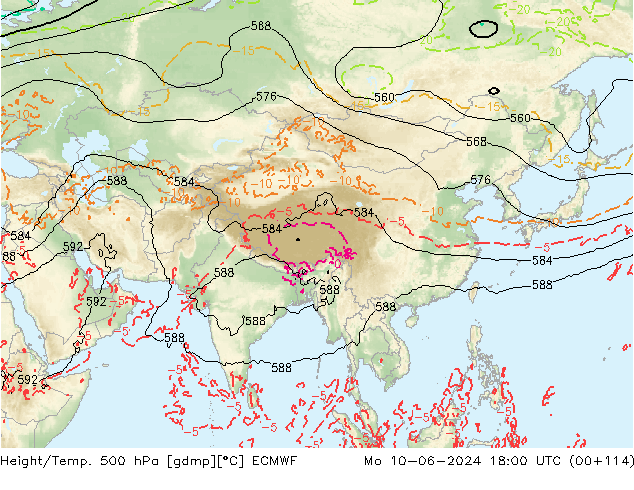 Z500/Regen(+SLP)/Z850 ECMWF ma 10.06.2024 18 UTC