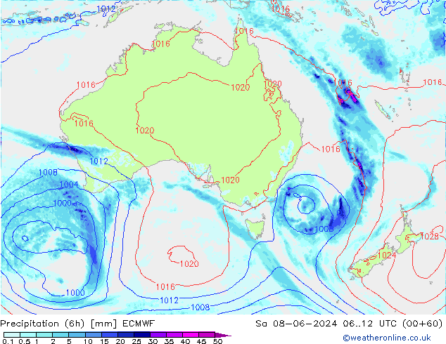 Z500/Regen(+SLP)/Z850 ECMWF za 08.06.2024 12 UTC