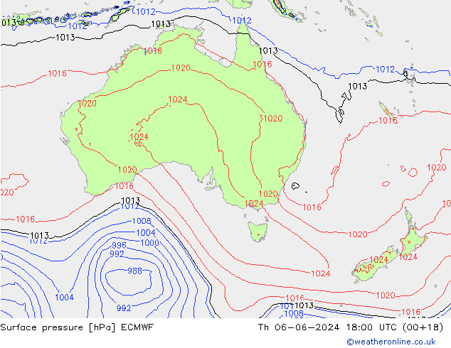 приземное давление ECMWF чт 06.06.2024 18 UTC