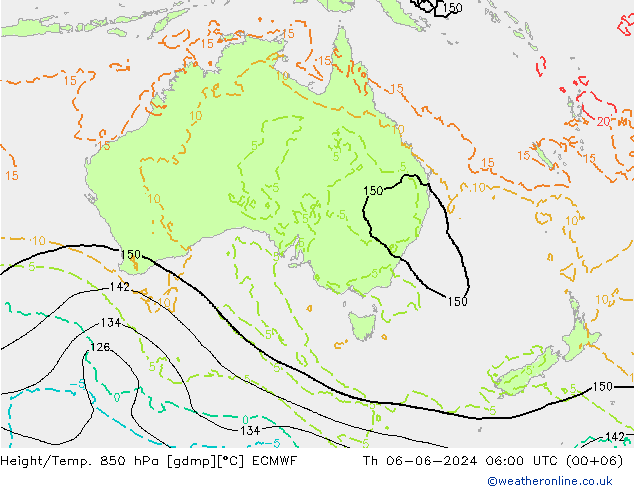 Z500/Rain (+SLP)/Z850 ECMWF Th 06.06.2024 06 UTC