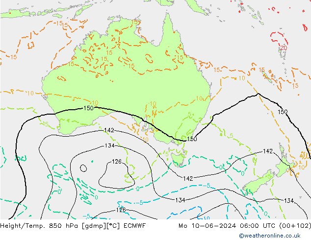 Height/Temp. 850 hPa ECMWF Seg 10.06.2024 06 UTC