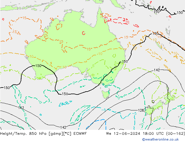 Z500/Regen(+SLP)/Z850 ECMWF wo 12.06.2024 18 UTC