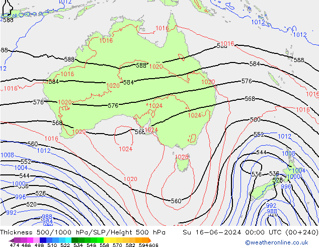 Thck 500-1000hPa ECMWF nie. 16.06.2024 00 UTC