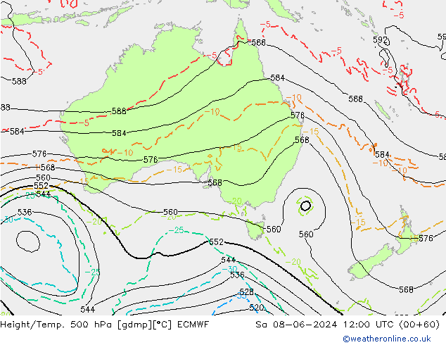 Z500/Regen(+SLP)/Z850 ECMWF za 08.06.2024 12 UTC