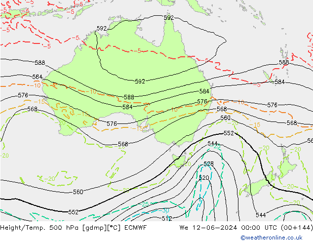 Z500/Rain (+SLP)/Z850 ECMWF We 12.06.2024 00 UTC